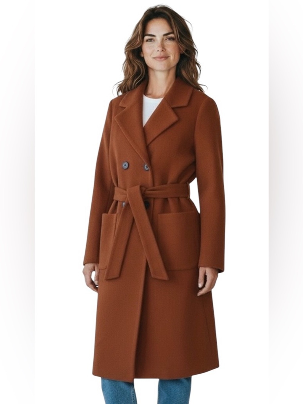 Hooever/Women's Double Breasted Wool Blend Coat/Size: S - Picture 1 of 16